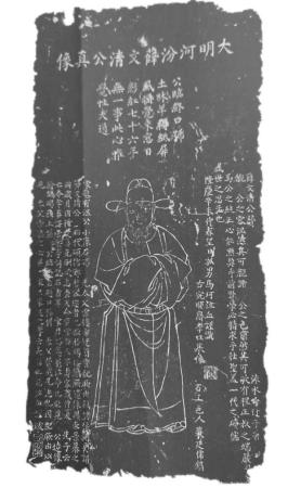 一通明代画像碑上的 司马光和薛瑄 一通明代画像碑上的 司马光和薛瑄