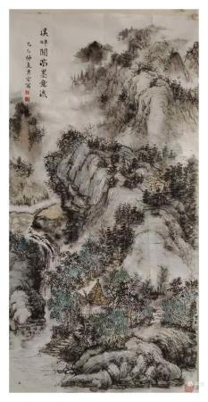 溪畔闲亭墨意浓_孙秀云绘画_运城市山水画院收录作品